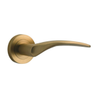 Door Lever Oxford Round Rose Pair Brushed Brass D52xP64mm 
(Latch/Lock Sold Separately) in Brushed Brass
