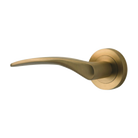 Door Lever Oxford Rose Round Concealed Fix Left Hand Fixed Brushed Brass L125xP63mm BPD52mm in Brushed Brass