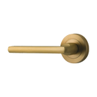 Door Lever Baltimore Rose Round Concealed Fix Left Hand Fixed Brushed Brass L118xP57mm BPD52mm in Brushed Brass