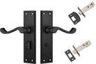 Door Lever Milton Matt Black Privacy Set in Matt Black