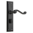 Door Lever Milton Privacy Pair Matt Black H200xW50xP68mm in Matt Black