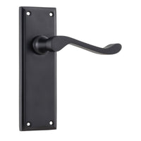 Door Lever Camden Latch Pair Matt Black H152xW50xP60mm in Matt Black