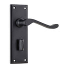 Door Lever Camden Privacy Pair Matt Black H152xW50xP60mm in Matt Black