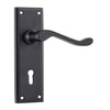 Door Lever Camden Lock Pair Matt Black H152xW50xP60mm in Matt Black
