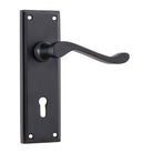 Door Lever Camden Lock Pair Matt Black H152xW50xP60mm in Matt Black