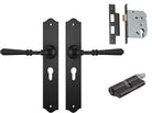 Door Lever Reims Matt Black Key / Key Entrance Set in Matt Black