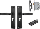 Door Lever Menton Matt Black Key / Key Entrance Set in Matt Black