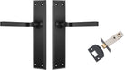 Door Lever Menton Matt Black Passage Set in Matt Black