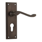 Door Lever Camden Euro Pair Antique Brass H152xW50xP60mm in Antique Brass