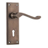 Door Lever Camden Lock Pair Antique Brass H152xW50xP60mm in Antique Brass