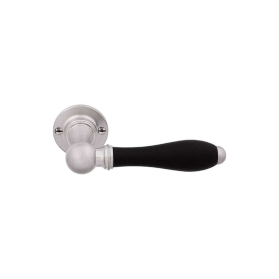 TIMELESS 1815GRR50 sprung lever handle on rose satin nickel/ebony wood in Satin Nickel / Ebony Wood