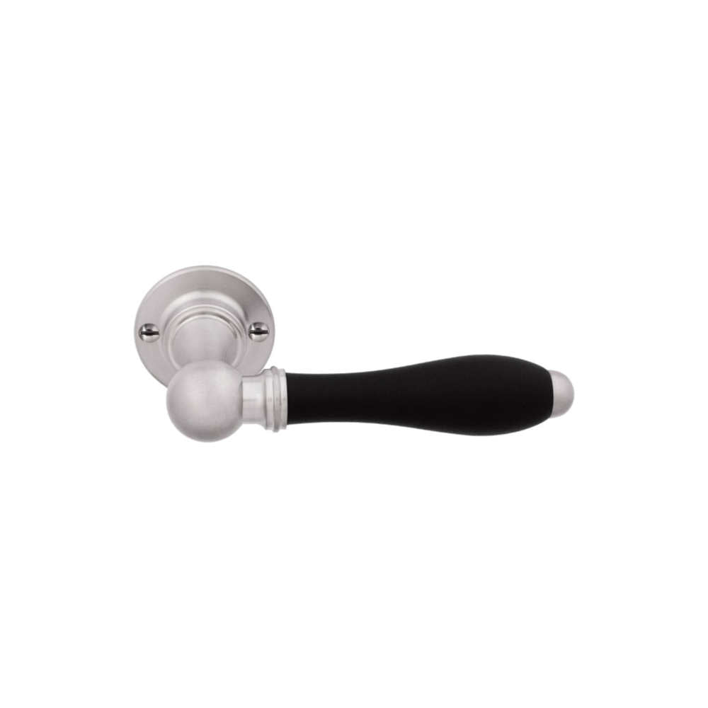 TIMELESS 1815GRR50 sprung lever handle on rose satin nickel/ebony wood in Satin Nickel / Ebony Wood