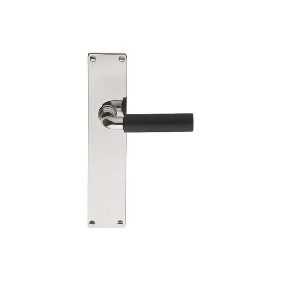 TIMELESS 1923MPSFC unsprung lever handle on blank plate bright nickel/ebony wood in Bright Nickel / Ebony Wood