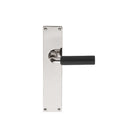 Pair of Formani TIMELESS 1923 lever handles with rectangular backplates, featuring sleek, modern design in matte finish.