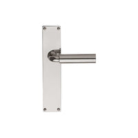 Pair of Formani TIMELESS 1923 lever handles on rectangular backplates, showcasing sleek modern door hardware design.