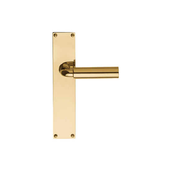 TIMELESS 1923MPSFC unsprung lever handle on blank plate brass unlacquered in Brass Unlaquered