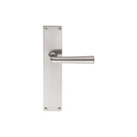Pair of Formani TIMELESS 1925 lever handles on rectangular backplates, showcasing sleek modern door hardware design.