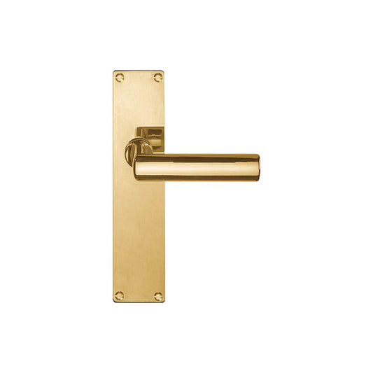 TIMELESS 1929MPSFC unsprung lever handle on blank plate brass unlacquered in Brass Unlaquered