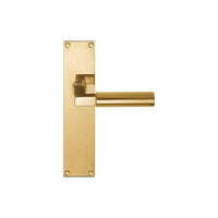 Pair of Formani TIMELESS 1930 lever handle set on rectangular backplates, showcasing sleek modern design and polished finish.