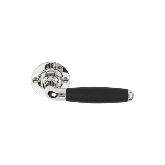 TIMELESS 1932GRR50 sprung lever handle on rose bright nickel/ebony wood in Bright Nickel / Ebony Wood