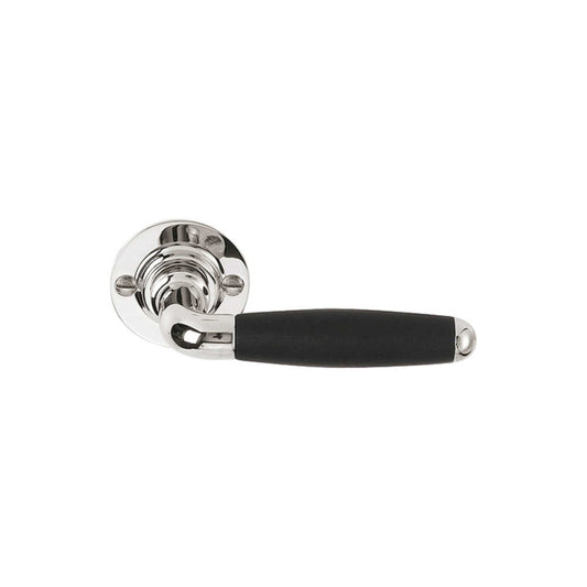 TIMELESS 1932GRR50 sprung lever handle on rose bright nickel/ebony wood in Bright Nickel / Ebony Wood