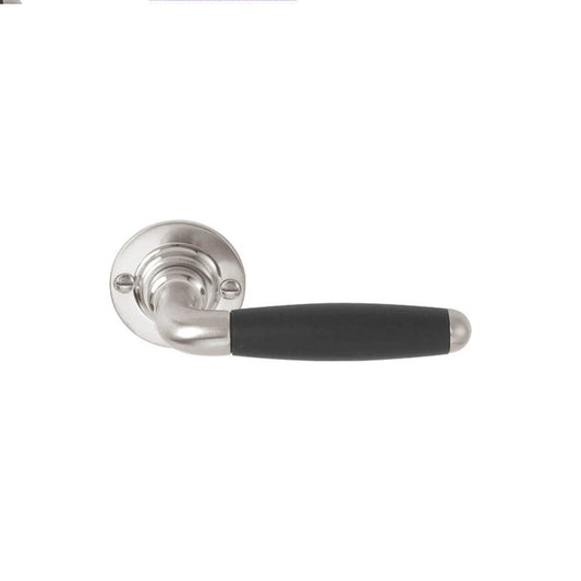 TIMELESS 1932GRR50 sprung lever handle on rose satin nickel/ebony wood in Satin Nickel / Ebony Wood