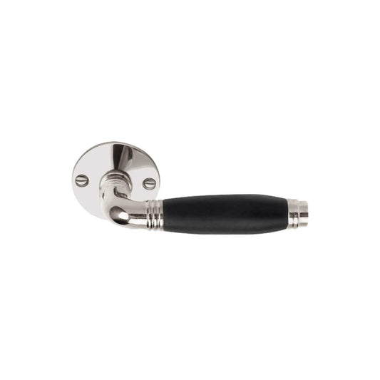 TIMELESS 1934MRR50 unsprung lever handle on rose bright nickel/ebony wood in Bright Nickel / Ebony Wood