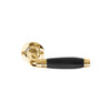 TIMELESS 1934MRR50 unsprung lever handle on rose brass unlacquered/ebony wood in Brass Unlacquered / Ebony Wood