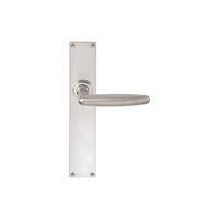 Pair of Formani 1938 lever handles on rectangular backplates, featuring sleek, modern design in brushed nickel finish.
