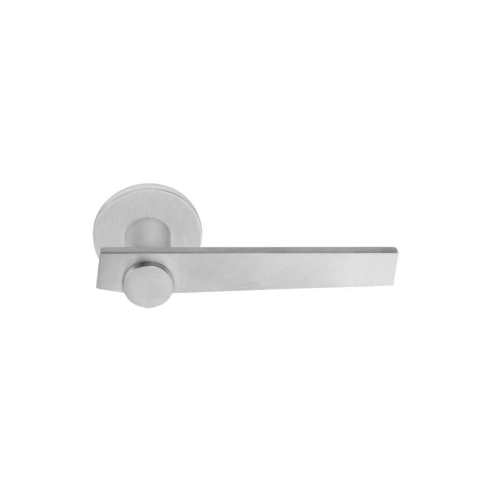 TENSE BB101-G sprung lever handle on rose satin stainless steel in Satin Stainless