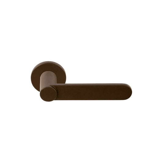TENSE BB103-G sprung lever handle on rose bronze in Bronze
