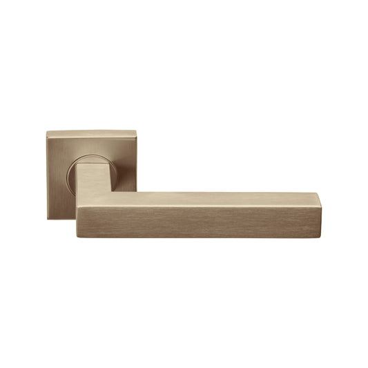 BASICS BSQ1 sprung lever handle on rose PVD light bronze in Light Bronze PVD
