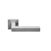 BASICS BSQ1 sprung lever handle on rose satin stainless steel  in Satin Stainless