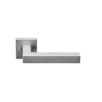 BASICS BSQ1 sprung lever handle on rose satin stainless steel  in Satin Stainless