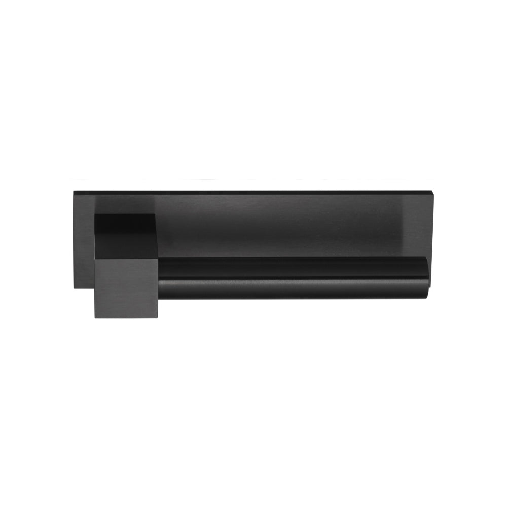 BOBBY EK100-G sprung lever handle on horizontal plate PVD satin black in Satin Black PVD