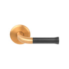 NOUR EV101/64 sprung lever handle on rose PVD satin gold/satin black  in Satin Gold/Satin Black PVD