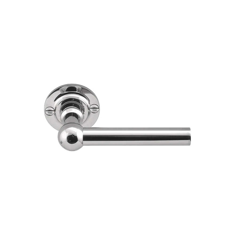 FERROVIA FVL100/48 unsprung lever handle on rose polished stainless steel in Polished Stainless