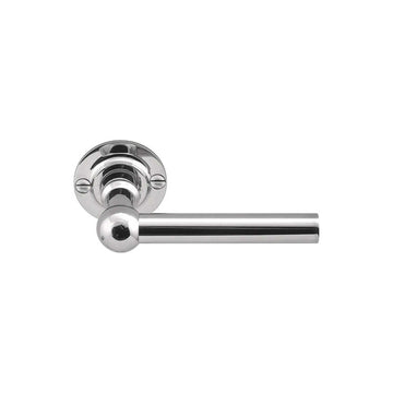 FERROVIA FVL100/48 unsprung lever handle on rose polished stainless steel in Polished Stainless