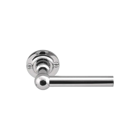 FERROVIA FVL100/48 unsprung lever handle on rose polished stainless steel in Polished Stainless Steel