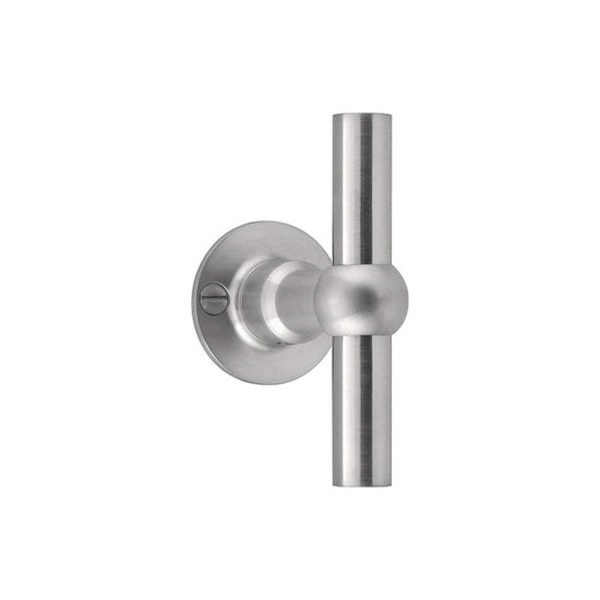 FERROVIA FVT85/40 unsprung lever handle on rose satin stainless steel in Satin Stainless