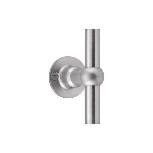 FERROVIA FVT85/40 unsprung lever handle on rose satin stainless steel in Satin Stainless