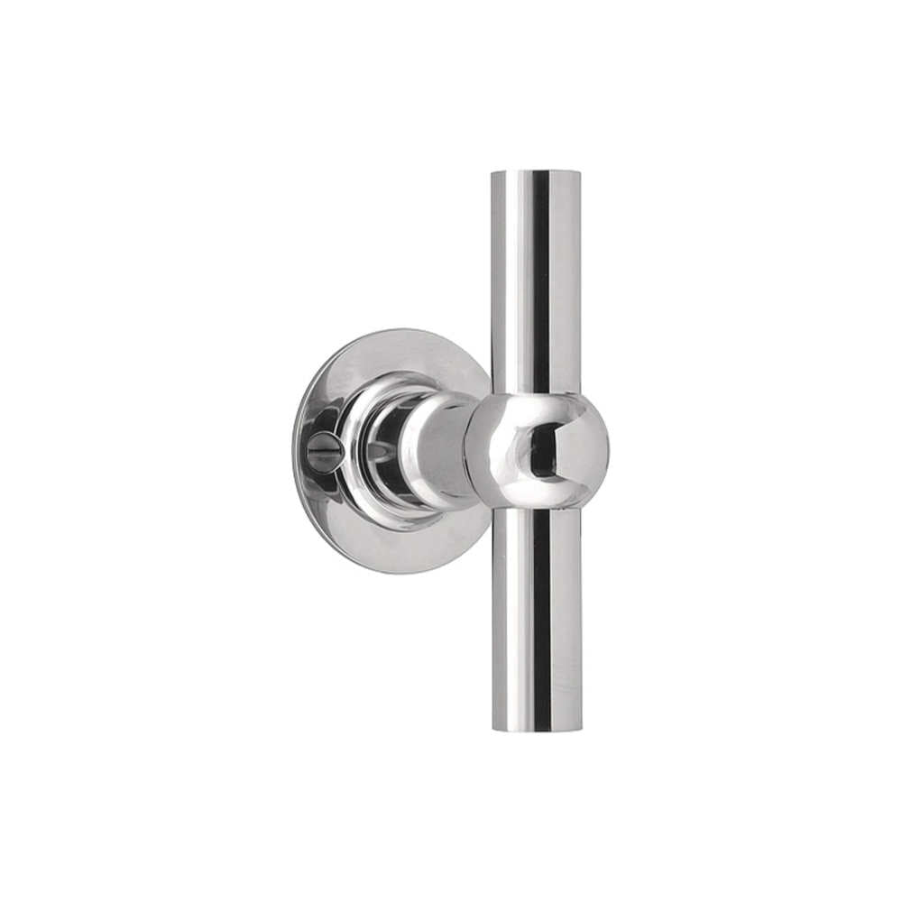 FERROVIA FVT85/40 unsprung lever handle on rose polished stainless steel in Polished Stainless