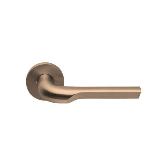 RIVIO GL100-G sprung lever handle on rose PVD light bronze in Light Bronze PVD