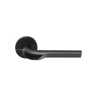 RIVIO GL100-G sprung lever handle on rose PVD satin black in Satin Black
