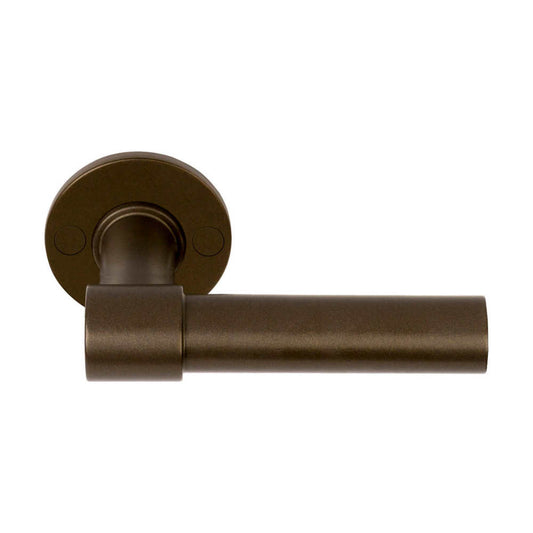 PIET BOON PBL20/50 sprung lever handle 20mm on rose bronze in Bronze