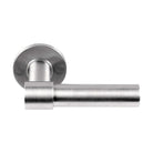 PIET BOON PBL20/50 sprung lever handle 20mm on rose satin stainless steel in Satin Stainless