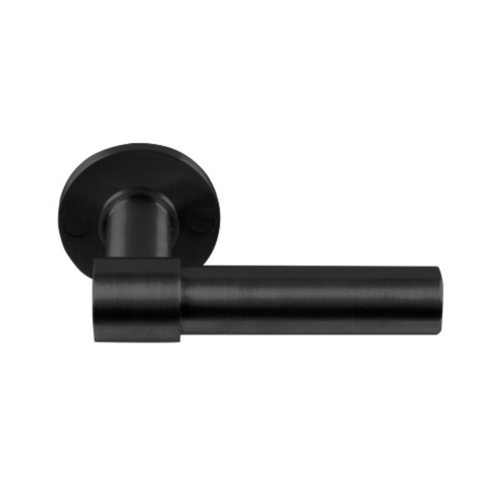 PIET BOON PBL20/50 sprung lever handle 20mm on rose satin black in Satin Black