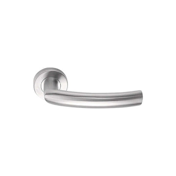 BASICS LB14 solid sprung lever handle on rose satin stainless steel   in Satin Stainless