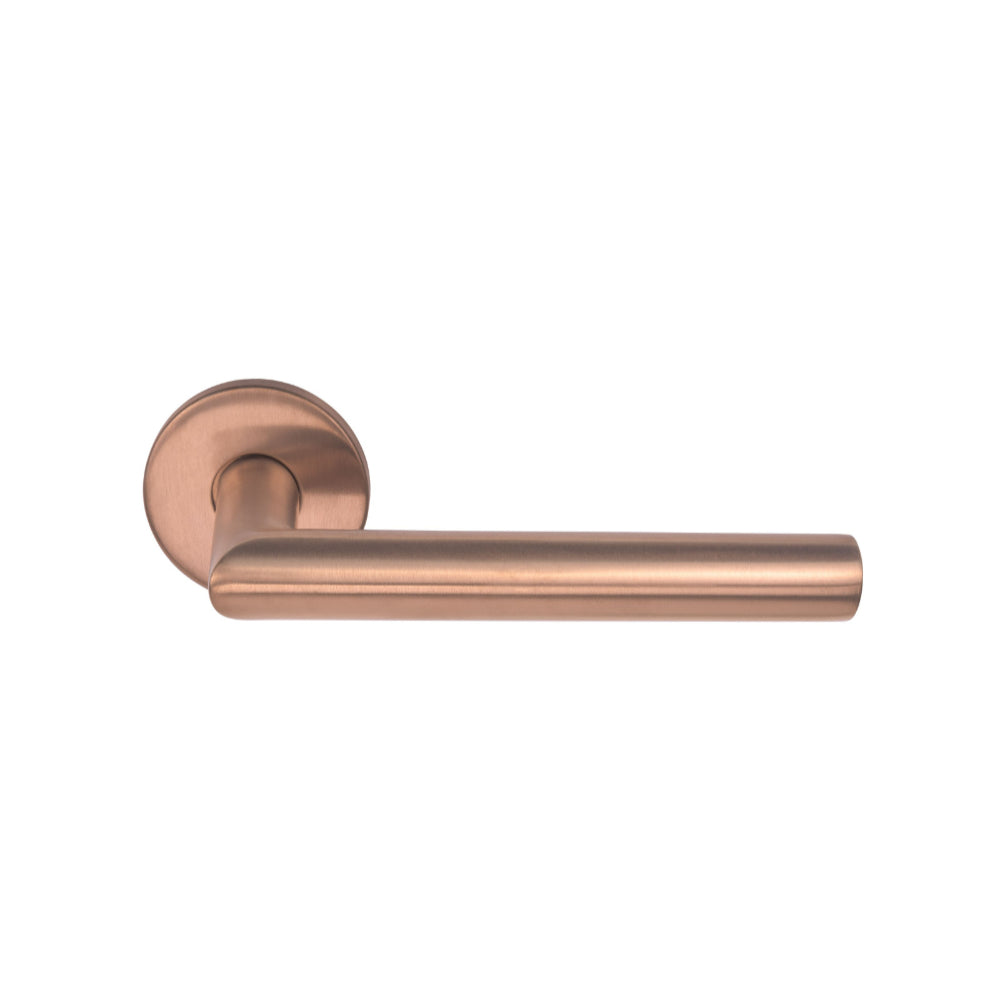 BASICS LB2-19 sprung lever handle on rose EN1906 class 3 PVD satin bronze in Satin Bronze PVD