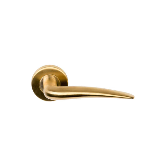 BASICS LB20 solid sprung lever handle on rose PVD satin gold in Satin Gold PVD